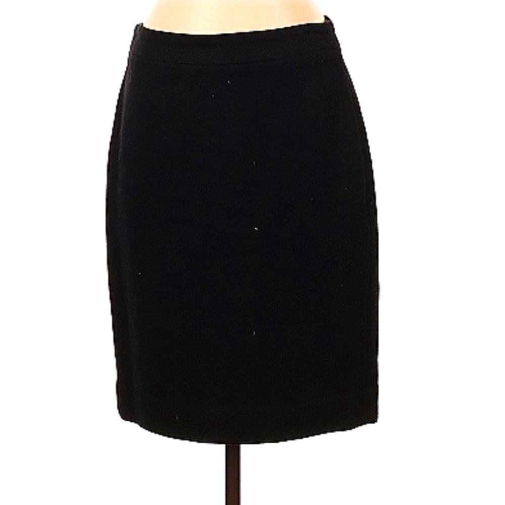 J. Crew Women's Wool Blend Pencil Skirt Size 2 Black Midi Office Career
